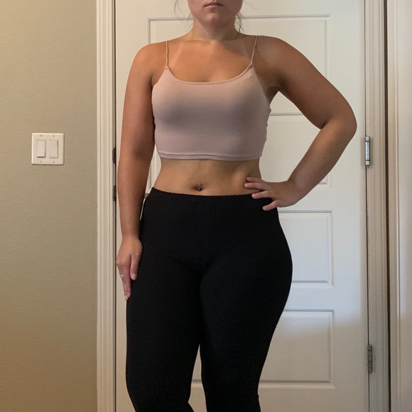 Khaki Spaghetti Strap Cami Crop Top - Picture 4 of 7